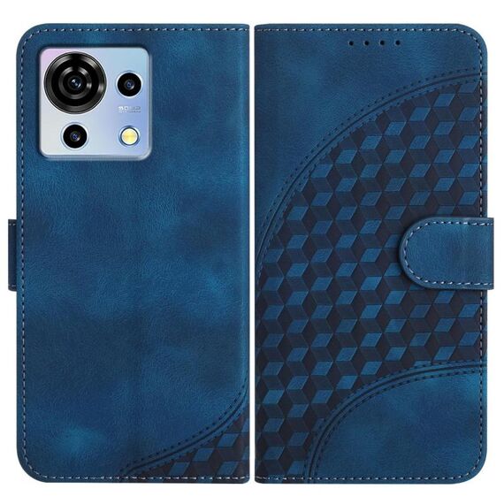 Custodia in pelle con stampa a testa di elefante per ZTE Blade V50 Vita YX0060 e cordino (blu reale)