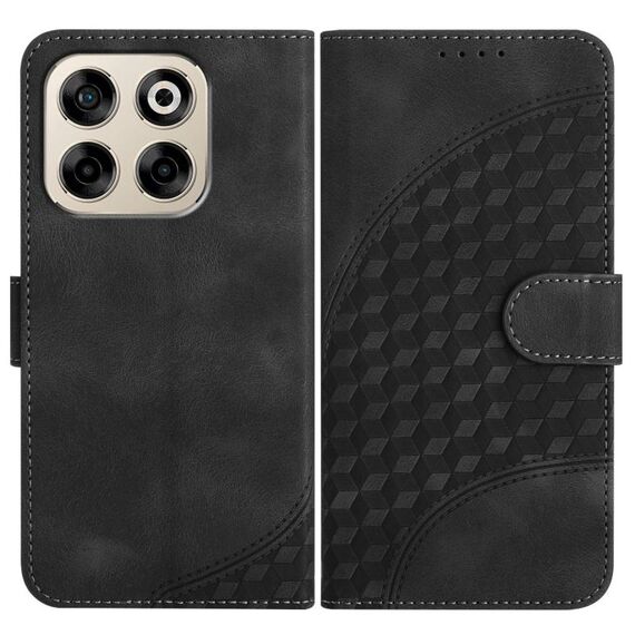 Custodia in pelle con cordino per telefono cellulare con stampa testa di elefante per ZTE Blade V70 YX0060 (nero)