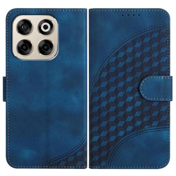 Custodia in pelle con cordino per telefono cellulare con stampa testa di elefante per ZTE Blade V70 YX0060 (blu reale)