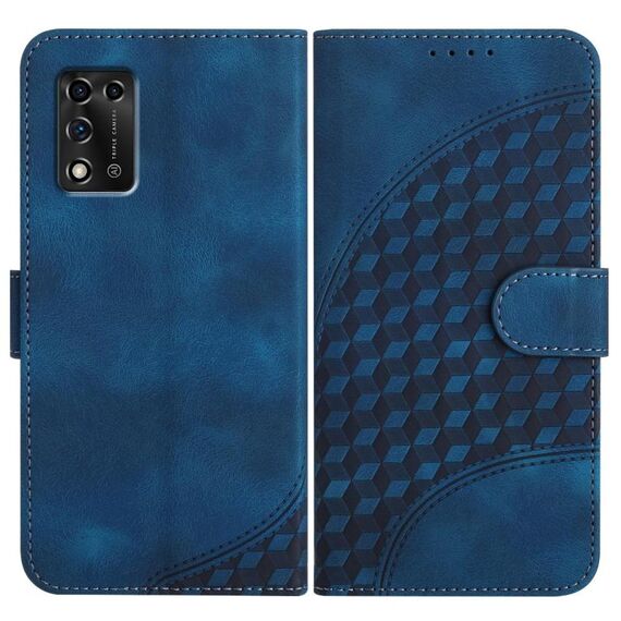 Custodia in pelle con cordino e motivo a testa di elefante per ZTE Libero 5G II YX0060 (blu reale)