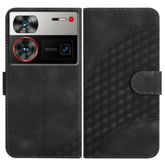 Custodia in pelle con stampa a testa di elefante per ZTE nubia Z60 Ultra YX0060 con cordino (nero)