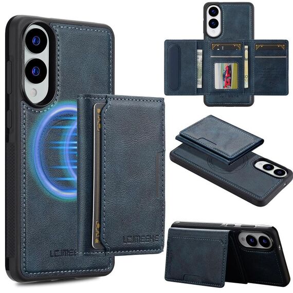 Custodia per telefono Magsafe con custodia RFID staccabile per Samsung Galaxy S25 Edge 5G LC.IMEEKE serie L5 (blu)