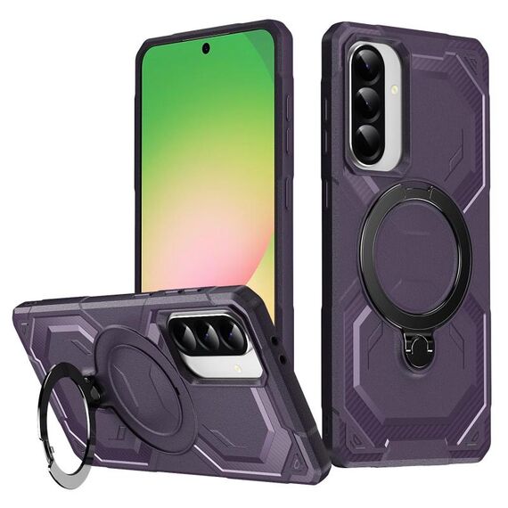Custodia per telefono con supporto MagSafe satinato per Samsung Galaxy A56 5G (viola)