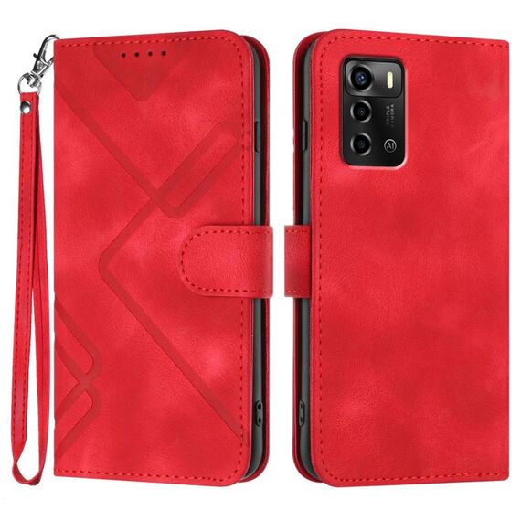 Custodia in pelle effetto pelle per ZTE Blade A72 (rossa)