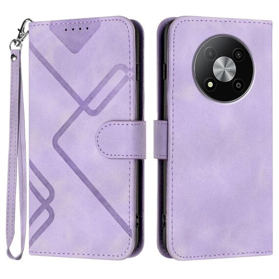 Custodia in pelle effetto pelle per ZTE Fresh 50 Line Pattern (viola chiaro)