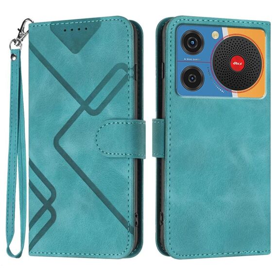 Custodia in pelle effetto pelle per ZTE Nubia Music Line Pattern (blu chiaro)