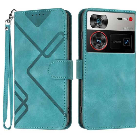 Custodia in pelle con motivo a linee ultrasottili per ZTE nubia Z60 (blu chiaro)