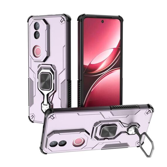 Custodia per telefono cellulare ibrida in TPU con supporto in metallo per vivo V50 (viola)