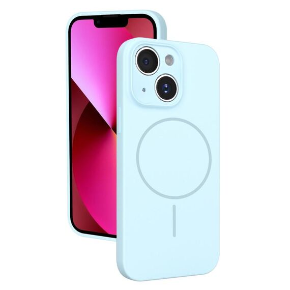 Custodia sottile in silicone liquido con foro sottile per iPhone 13 (blu Sierra)