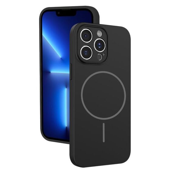Custodia sottile in silicone liquido con foro sottile per iPhone 13 Pro (nero)