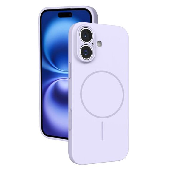 Custodia sottile in silicone liquido con foro sottile per iPhone 16 (viola)