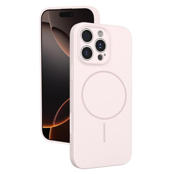 Custodia sottile in silicone liquido con foro sottile per iPhone 16 Pro (rosa)