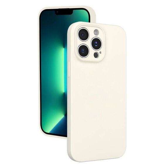 Custodia per telefono in silicone liquido con foro sottile per iPhone 13 Pro Max (bianca)