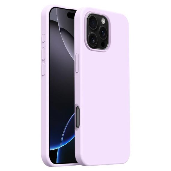 Custodia per iPhone 16 Pro Burom Cloud Sensing in silicone liquido ultrasottile con copertura totale (viola)