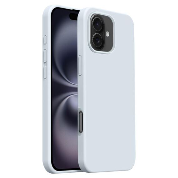 Custodia per iPhone 16 Burom Cloud Sensing in silicone liquido ultrasottile con copertura totale (blu ghiacciaio)