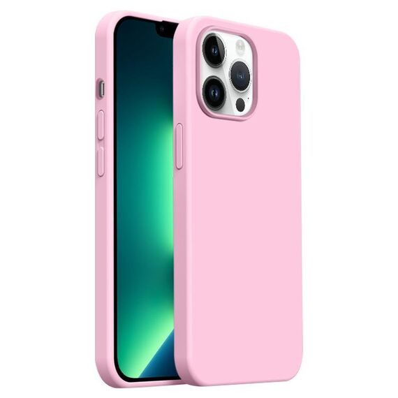 Custodia per iPhone 13 Pro Burom Cloud Sensing in silicone liquido ultrasottile con copertura totale (pesca)
