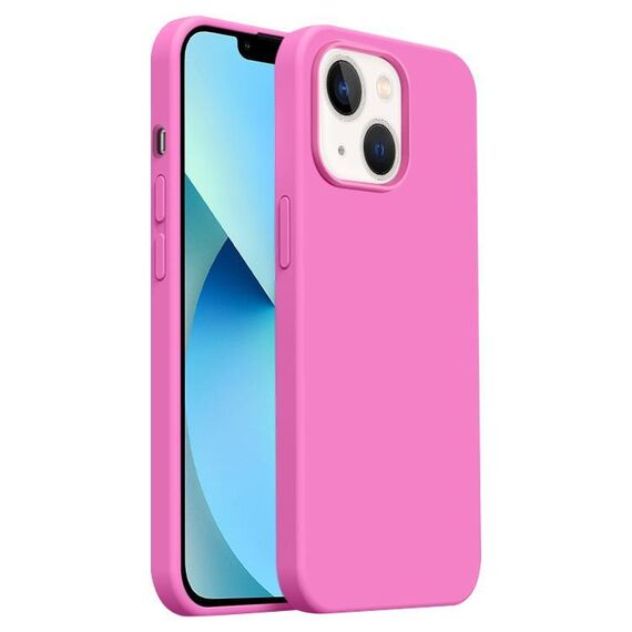 Custodia per iPhone 13 Burom Cloud Sensing in silicone liquido ultrasottile con copertura totale (rosa cipria)