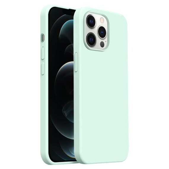 Custodia per iPhone 12 Pro Max Burom Cloud Sensing in silicone liquido ultrasottile con copertura totale (verde mambo)