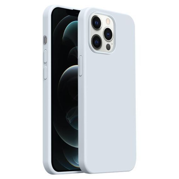 Custodia per iPhone 12 Pro Burom Cloud Sensing in silicone liquido ultrasottile con copertura totale (blu ghiacciaio)
