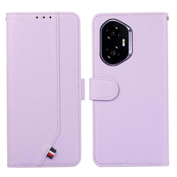 Custodia per telefono in pelle con cuciture RFID ABEEL per Honor 400 (viola)