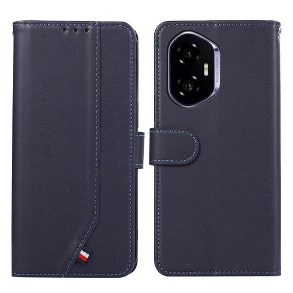 Custodia per telefono in pelle con trama delicata e RFID ABEEL per Honor 400 (blu)