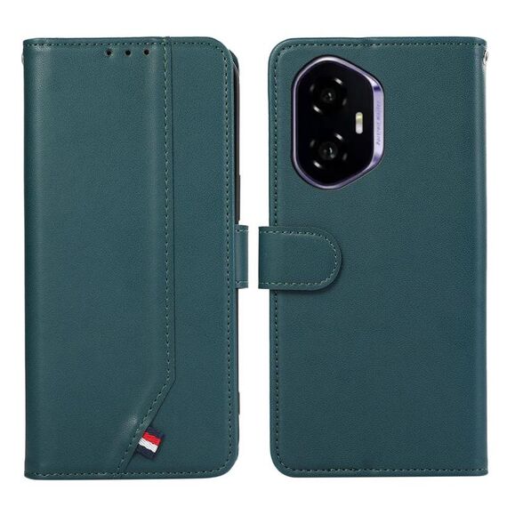 Custodia per telefono in pelle con trama delicata e RFID ABEEL per Honor 400 (verde)