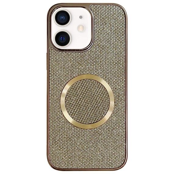 Custodia per telefono MagSafe con rivestimento galvanico in PC glitterato per iPhone 11 (oro)