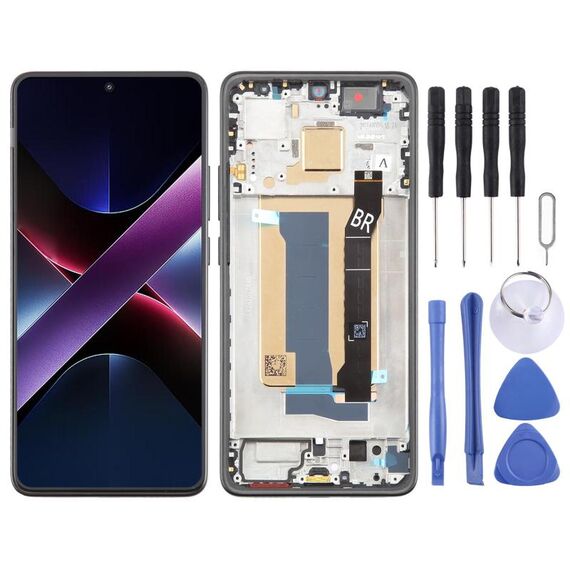 Per Xiaomi Poco X7 Pro AMOLED Schermo LCD originale digitalizzatore completo con cornice (nero)