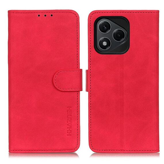 Custodia a libro in pelle con texture retrò KHAZNEH per Honor 400 Lite (rossa)