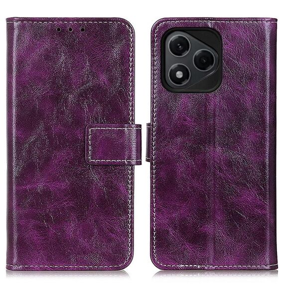 Custodia a libro in pelle con texture Crazy Horse per Honor 400 Lite (viola)