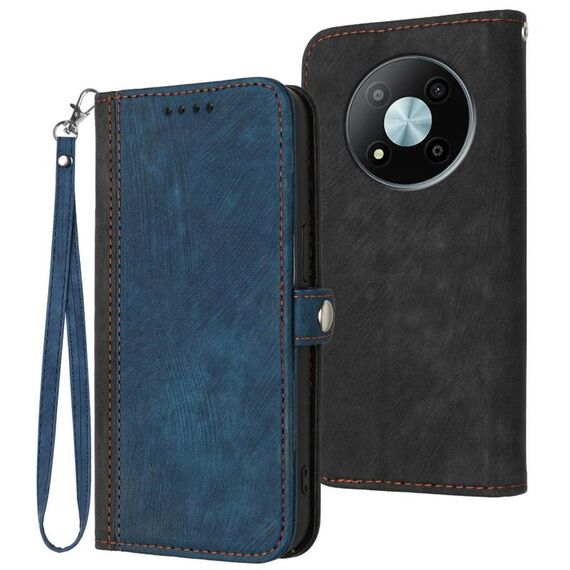 Custodia in pelle con cinturino a doppia piega e fibbia laterale per ZTE Voyage 41 5G (blu reale)