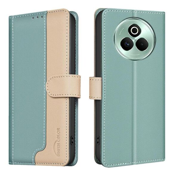 Custodia antifurto RFID in pelle per Realme P3 Pro 5G (verde)