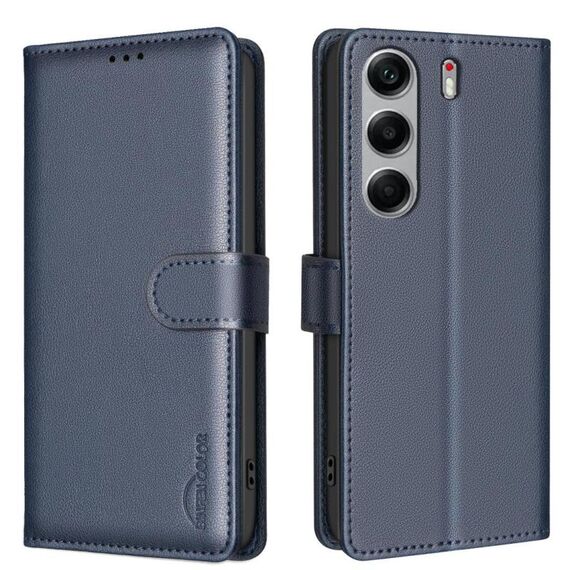 Custodia in pelle antifurto con texture Litchi RFID per Tecno Camon 40 Pro 5G (blu)