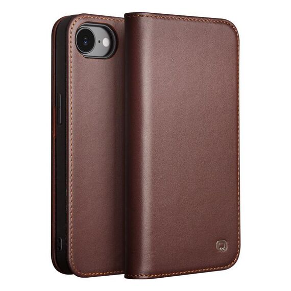 Custodia in vera pelle QIALINO Classic Gen2 per iPhone 16e (marrone)