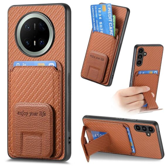 Custodia pieghevole in fibra di carbonio per Huawei Mate 70 Pro+ (marrone)