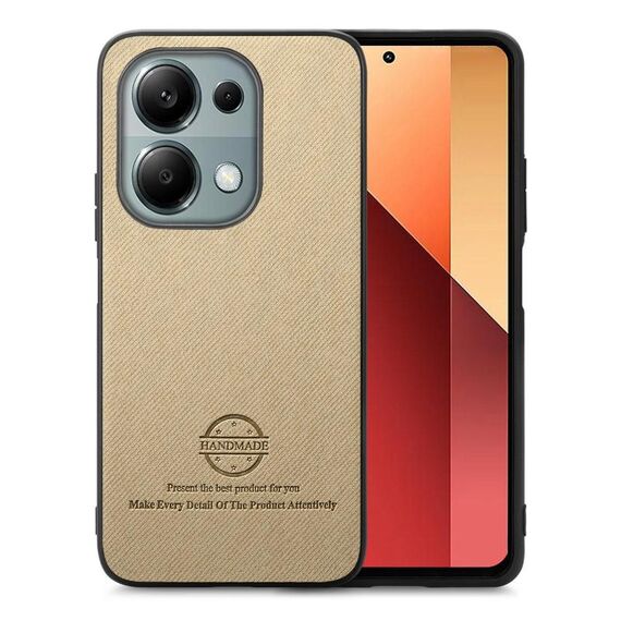Custodia in similpelle con retro in tessuto twill per Redmi Note 13 Pro 4G (cachi)