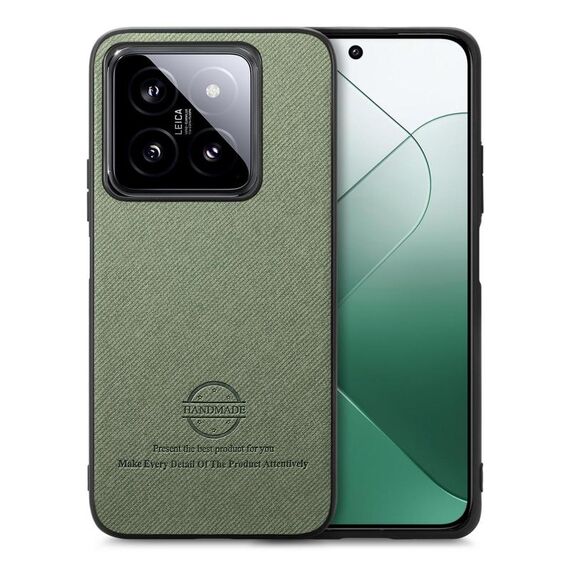 Custodia in similpelle con retro in tessuto twill per Xiaomi 13T (verde)
