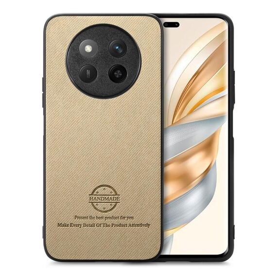 Custodia in similpelle con retro in tessuto twill per Honor X60 Pro (cachi)