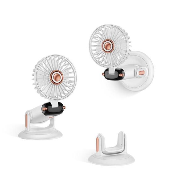 Ventilatore da tavolo pieghevole con rotazione a 360 gradi, mini ventilatore portatile ricaricabile da parete (bianco)