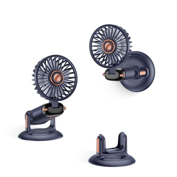 Ventilatore da tavolo pieghevole con rotazione a 360 gradi, mini ventilatore portatile ricaricabile da parete (blu)