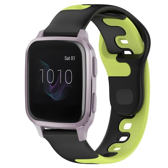 Per cinturino in silicone bicolore Garmin Venu SQ da 20 mm (nero + verde)