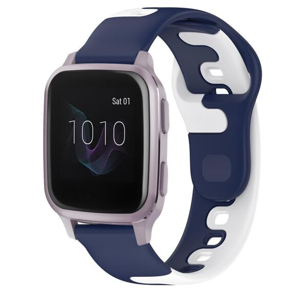 Per cinturino in silicone bicolore Garmin Venu SQ da 20 mm (blu + bianco)