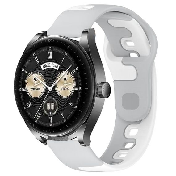 Per Huawei Watch Buds cinturino in silicone bicolore da 22 mm (grigio + bianco)