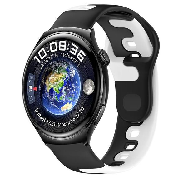 Per Huawei Watch 4 cinturino in silicone bicolore da 22 mm (nero + bianco)