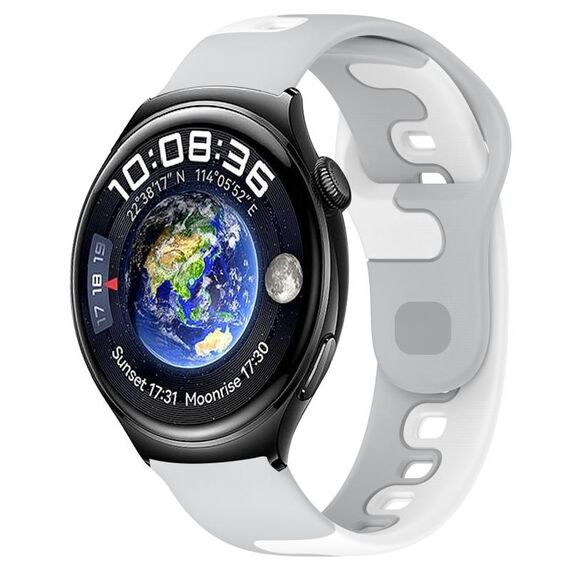 Per Huawei Watch 4 cinturino in silicone bicolore da 22 mm (grigio + bianco)