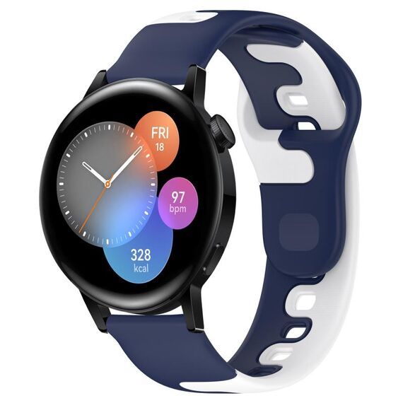 Per Huawei Watch 3 cinturino in silicone bicolore da 22 mm (blu + bianco)