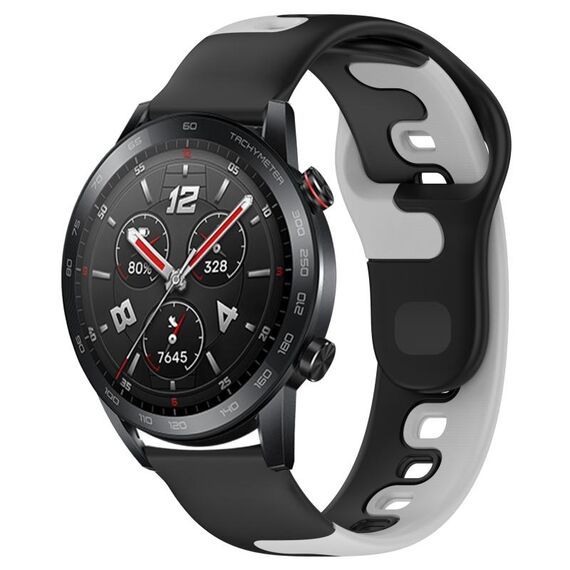 Per Honor Watch GS 3i cinturino in silicone bicolore da 22 mm (nero + grigio)