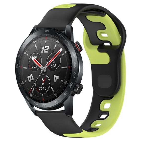 Per Honor Watch GS 3i cinturino in silicone bicolore da 22 mm (nero + verde)
