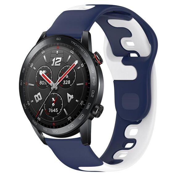 Per Honor Watch GS 3i cinturino in silicone bicolore da 22 mm (blu + bianco)