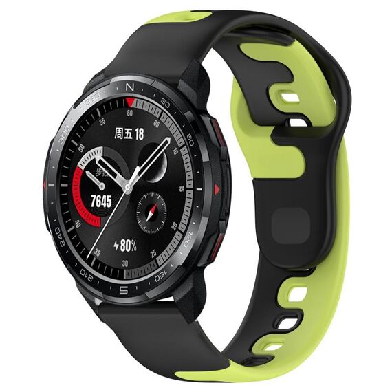 Per Honor Watch GS Pro cinturino in silicone bicolore da 22 mm (nero + verde)